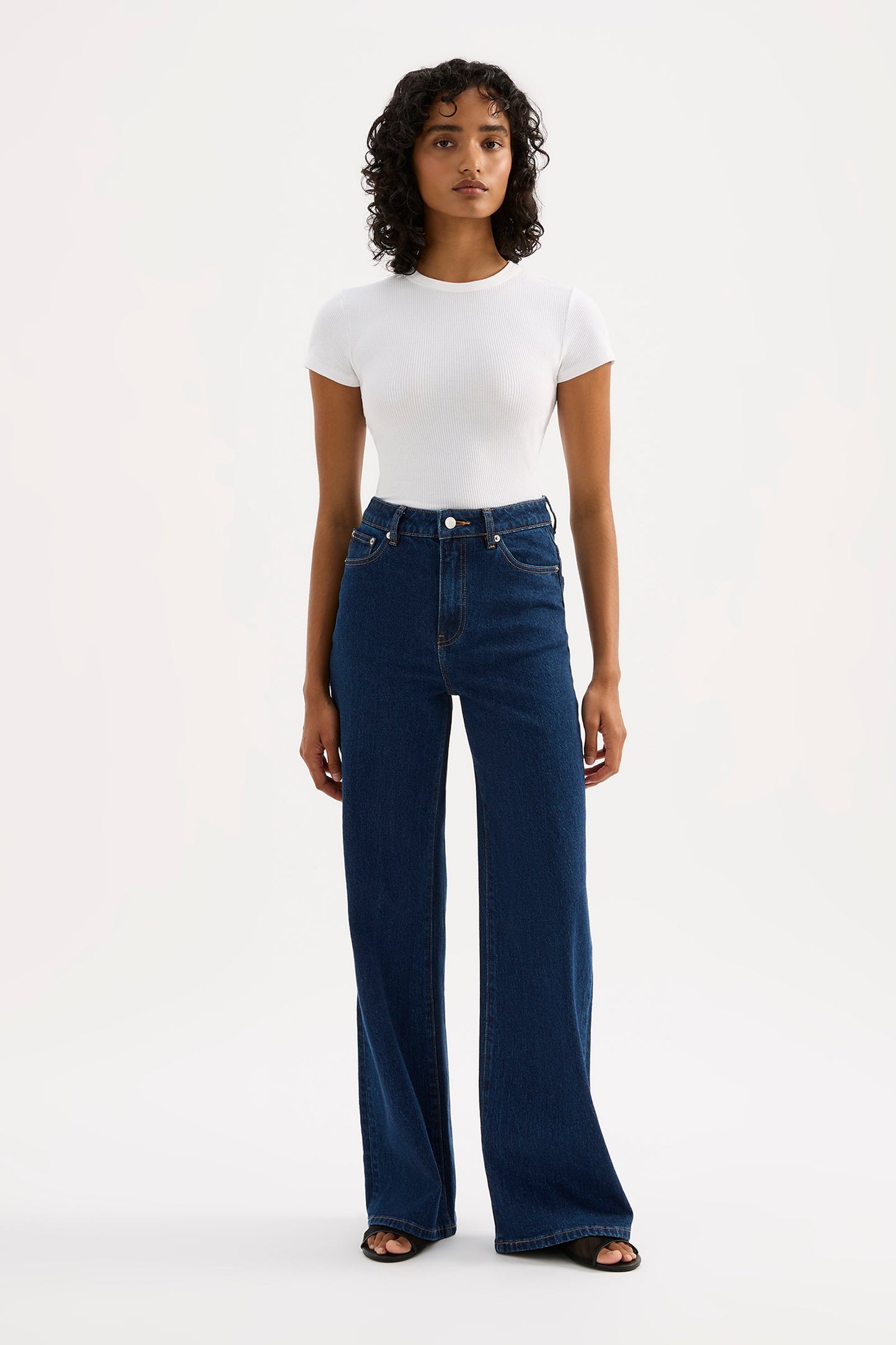 ORGANIC STRETCH WIDE LEG JEAN