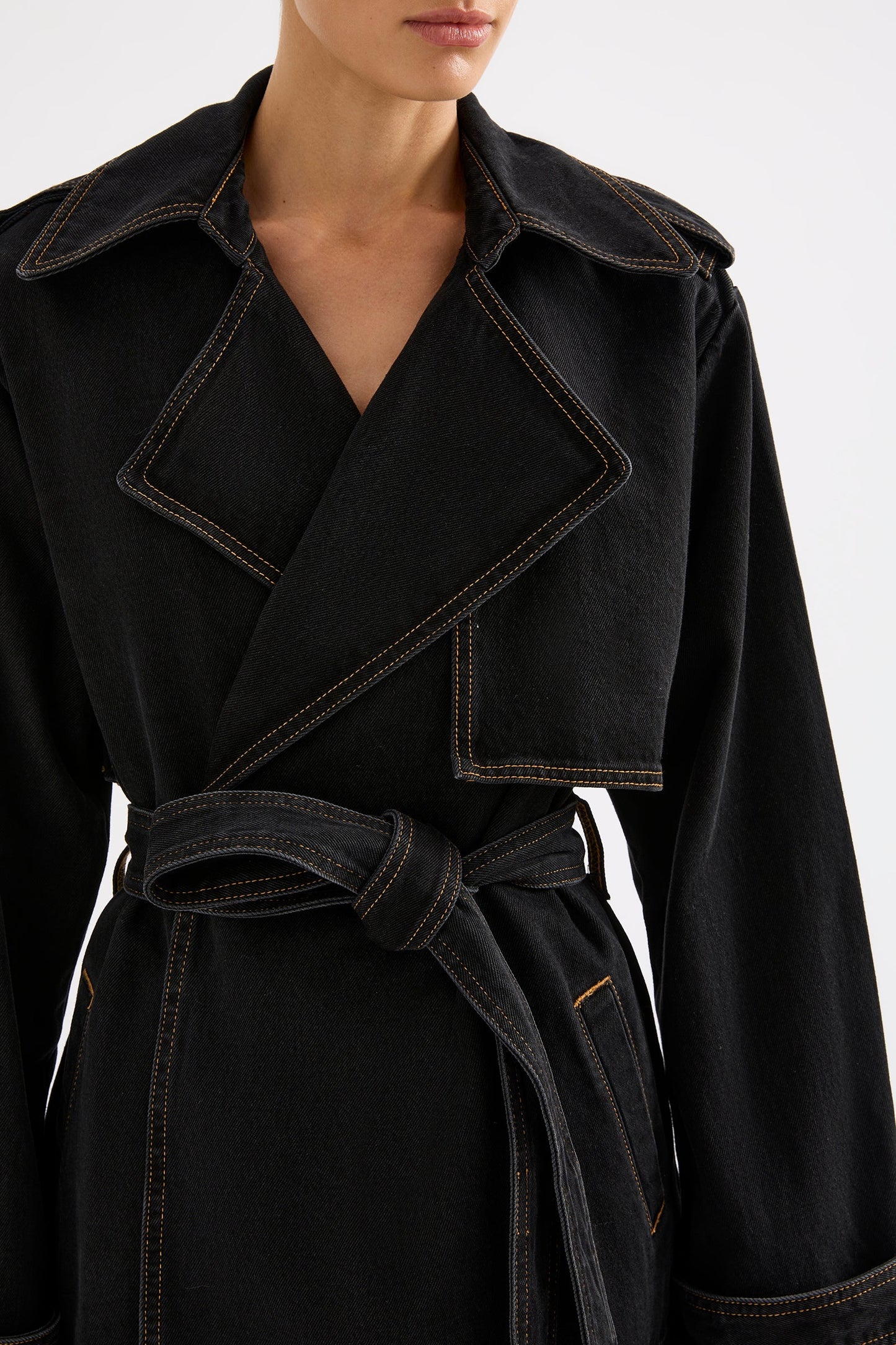 INAYA DENIM TRENCH
