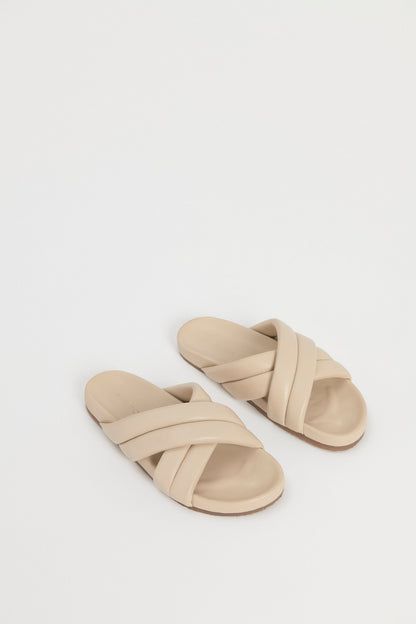 CROSSOVER LEATHER SLIDE