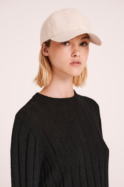 NUDE LINEN CAP