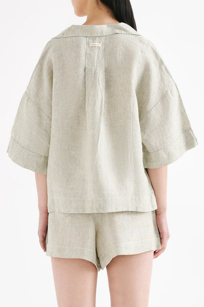 LOUNGE STRIPE LINEN SHIRT
