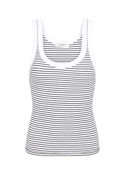 ORGANIC STRIPE RIB SINGLET