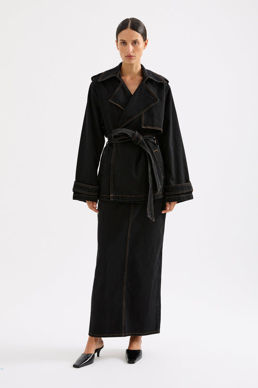 INAYA DENIM TRENCH