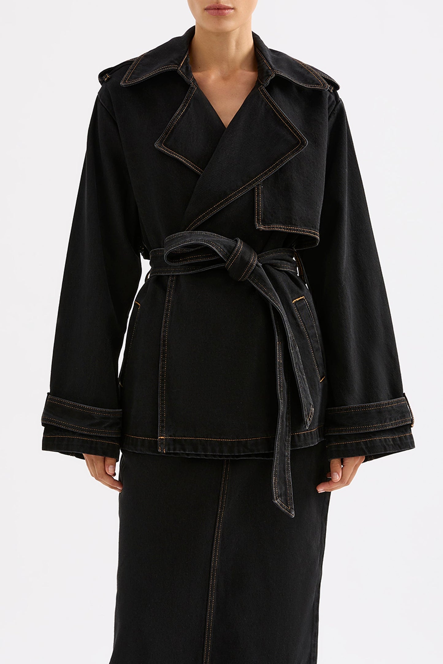 INAYA DENIM TRENCH