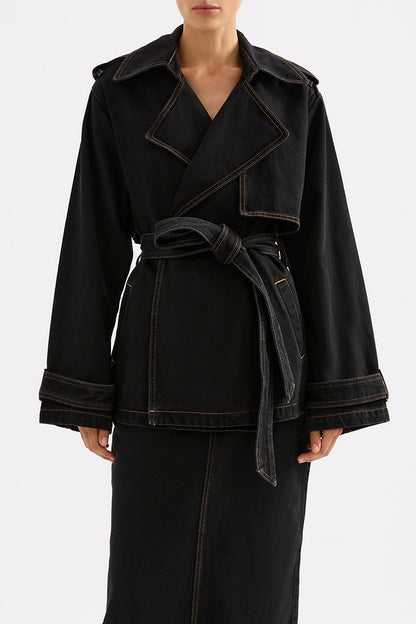 INAYA DENIM TRENCH