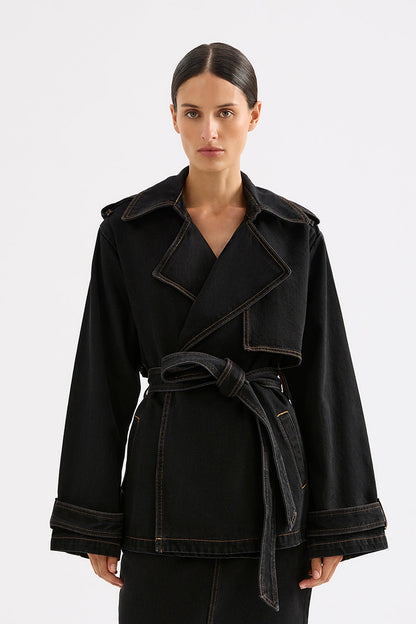 INAYA DENIM TRENCH