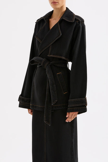 INAYA DENIM TRENCH