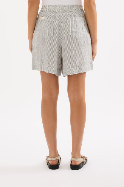 LOUNGE HERITAGE STRIPE LINEN SHORT
