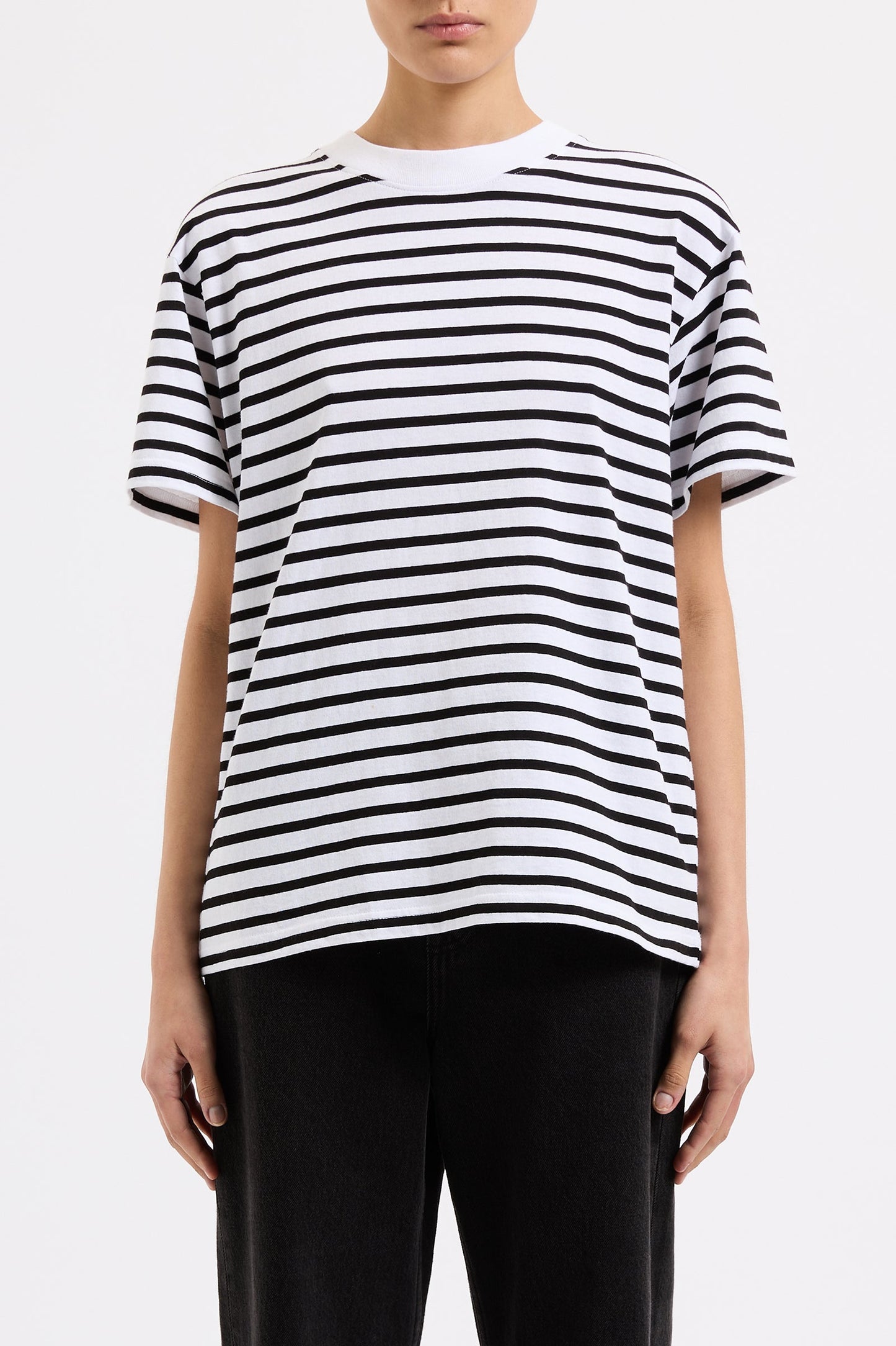 ORGANIC STRIPE BOYFRIEND TEE