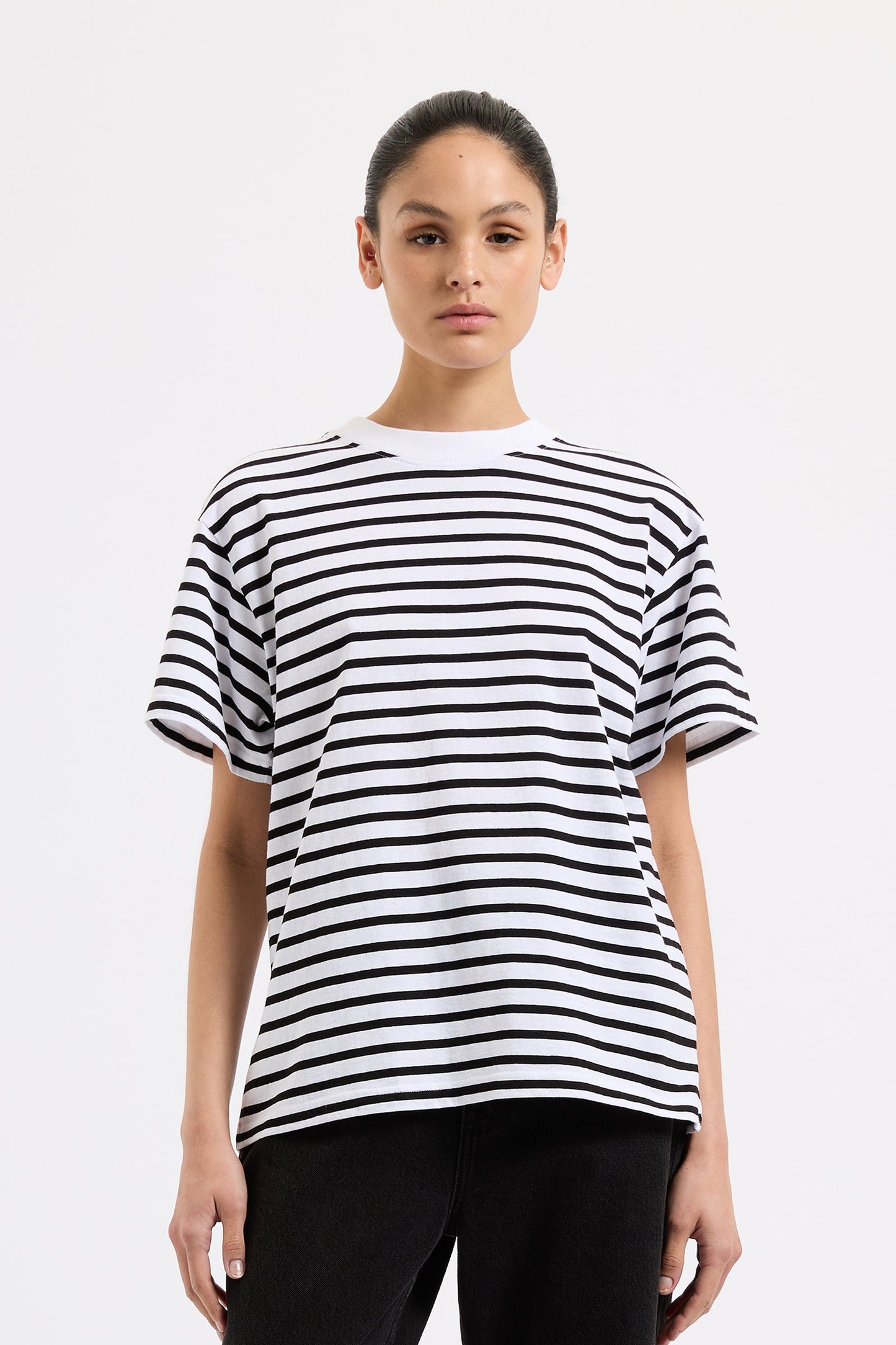 ORGANIC STRIPE BOYFRIEND TEE