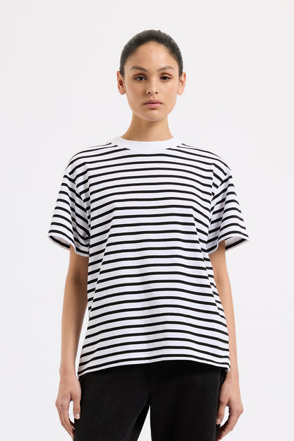 ORGANIC STRIPE BOYFRIEND TEE
