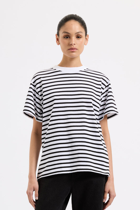 ORGANIC STRIPE BOYFRIEND TEE