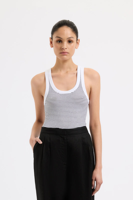 ORGANIC STRIPE RIB SINGLET