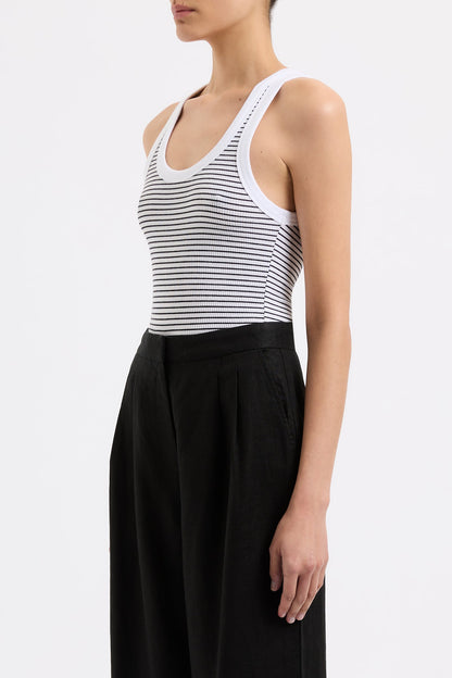ORGANIC STRIPE RIB SINGLET
