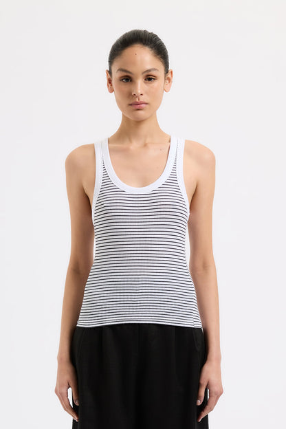 ORGANIC STRIPE RIB SINGLET