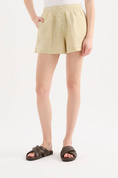 LOUNGE STRIPE LINEN SHORT