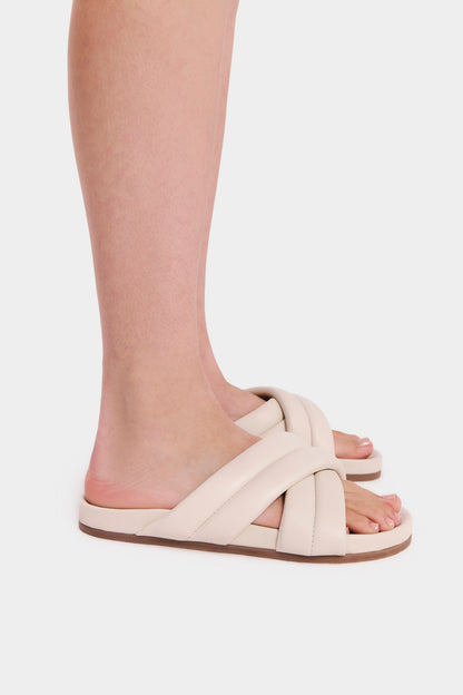 CROSSOVER LEATHER SLIDE