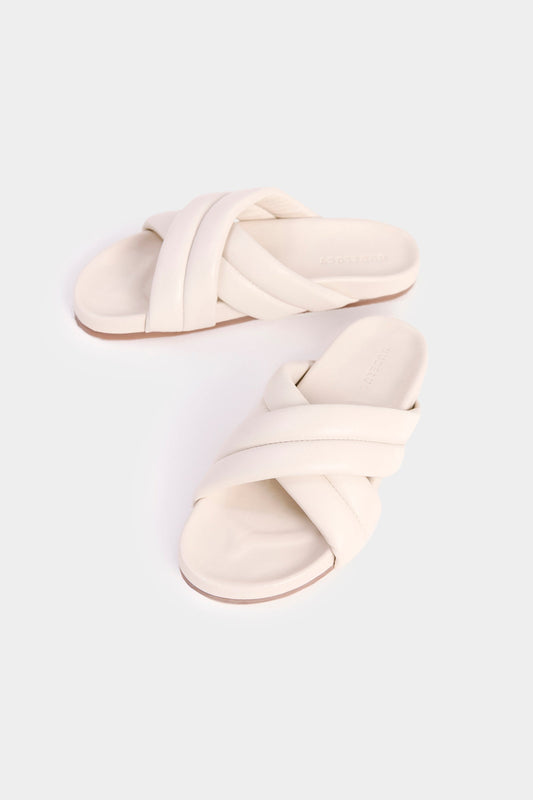 CROSSOVER LEATHER SLIDE